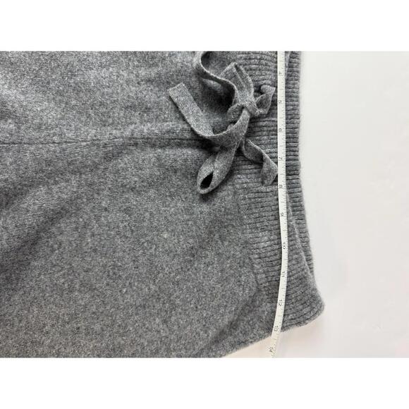 New 100% Merino Knit Wide Leg Pants Long‎ Drawstring, Gray  M - Picture 5 of 9